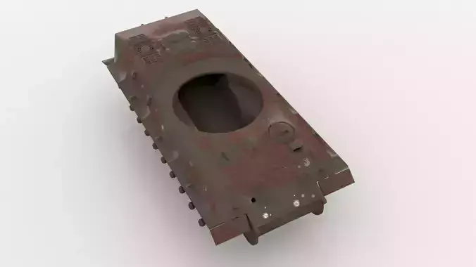 Rusting Tank wreckage Low-poly 3D model