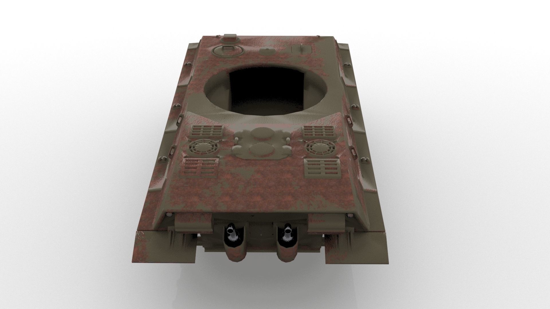 Rusting Tank wreckage Low-poly 3D model_4