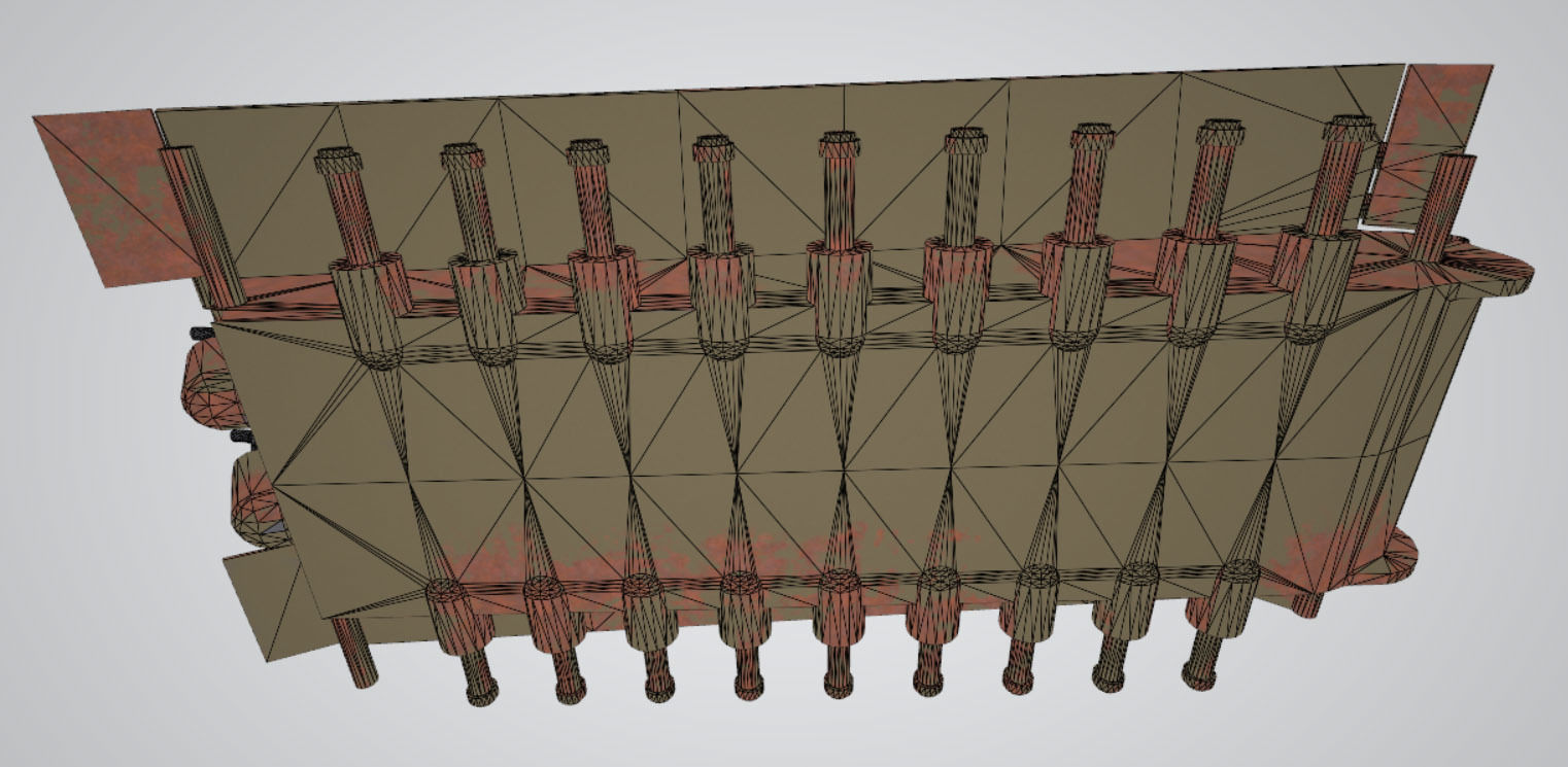 Rusting Tank wreckage Low-poly 3D model_9