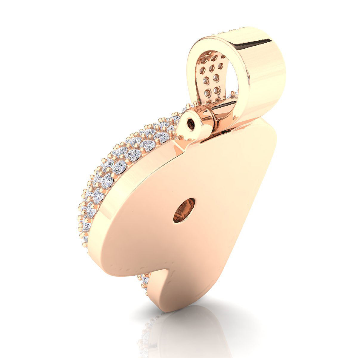 Bubble P Initial Pendant 3D print model_8