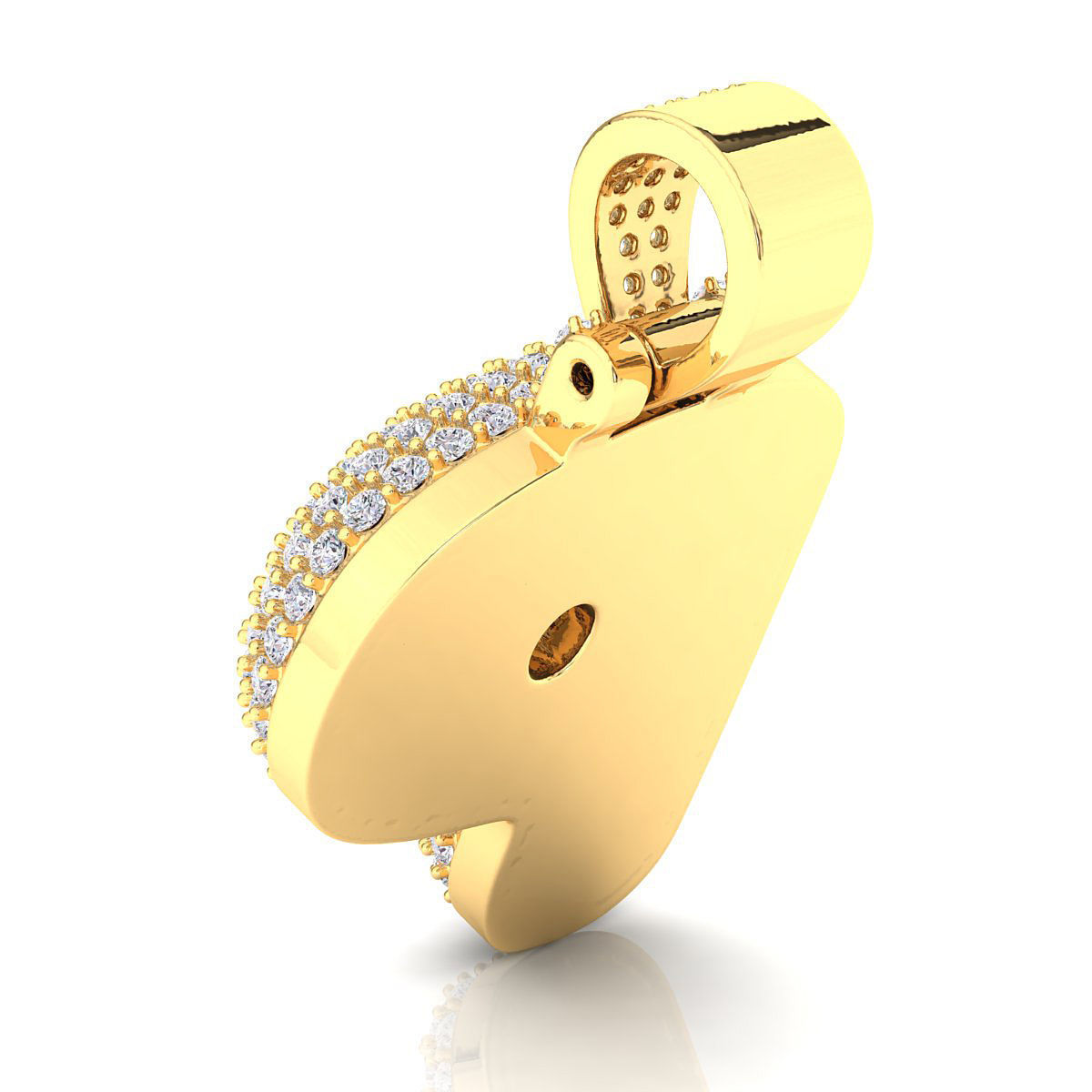 Bubble P Initial Pendant 3D print model_9