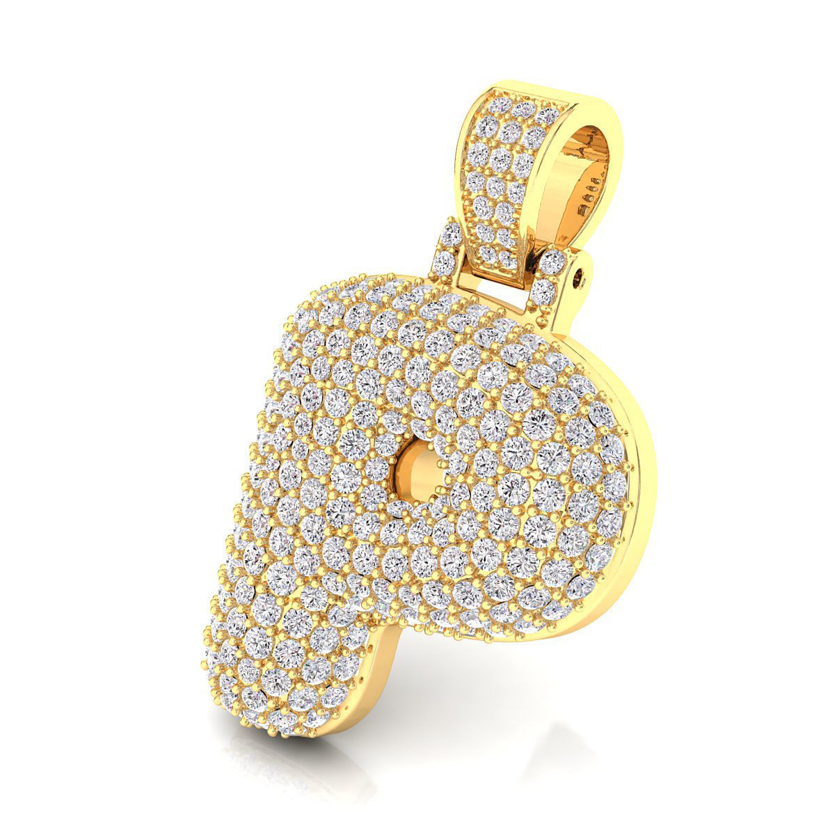 Bubble P Initial Pendant 3D print model_6