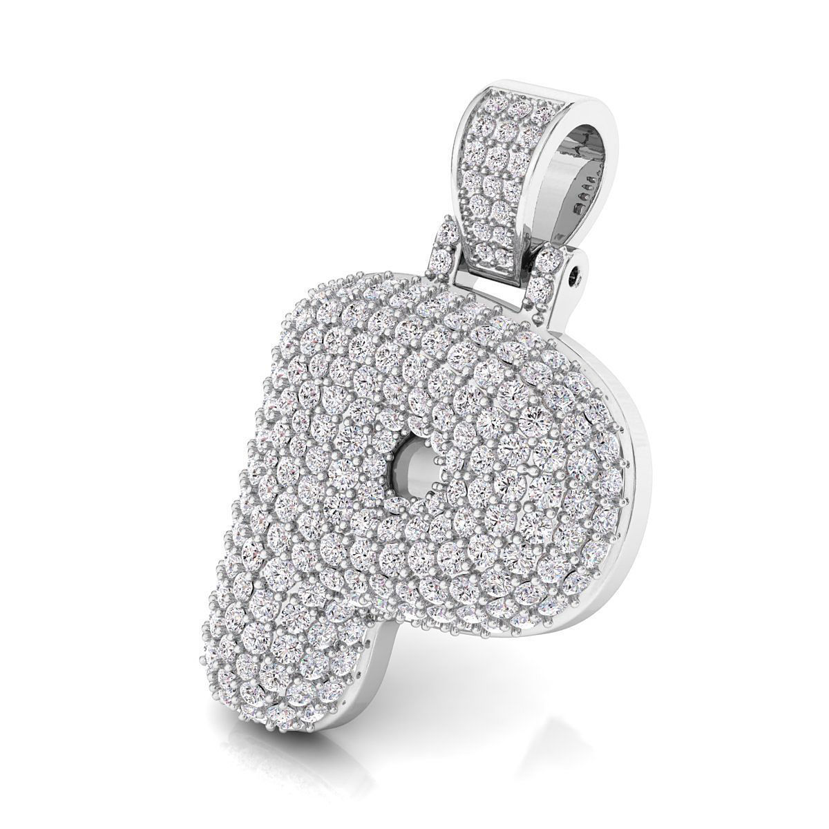 Bubble P Initial Pendant 3D print model_4