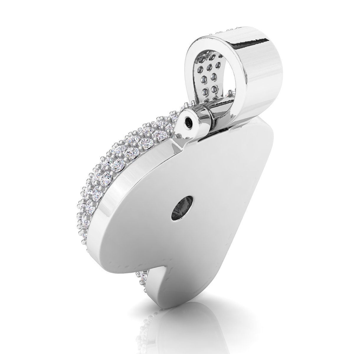 Bubble P Initial Pendant 3D print model_7