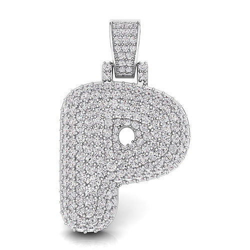 Bubble P Initial Pendant 3D print model