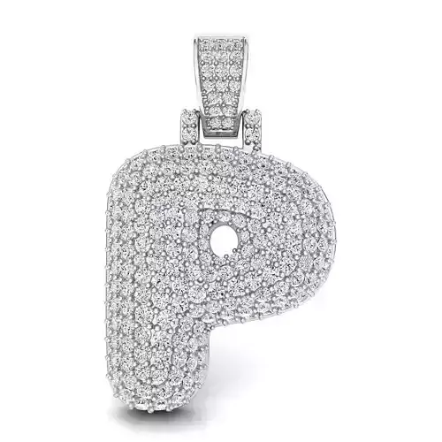 Bubble P Initial Pendant 3D print model