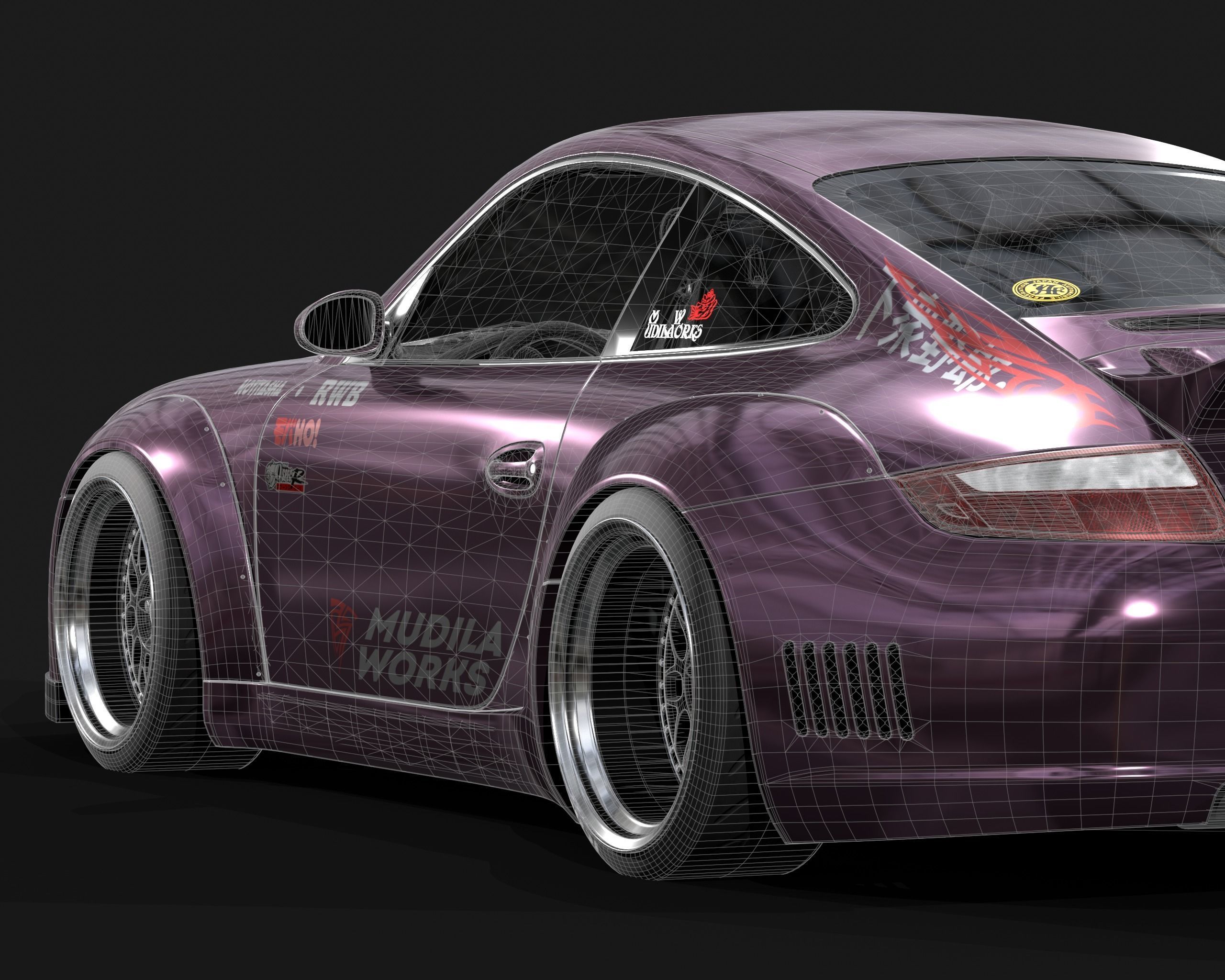 3D model RWB Widebody Kit for Porsche 911 997 VR / AR / low-poly | CGTrader