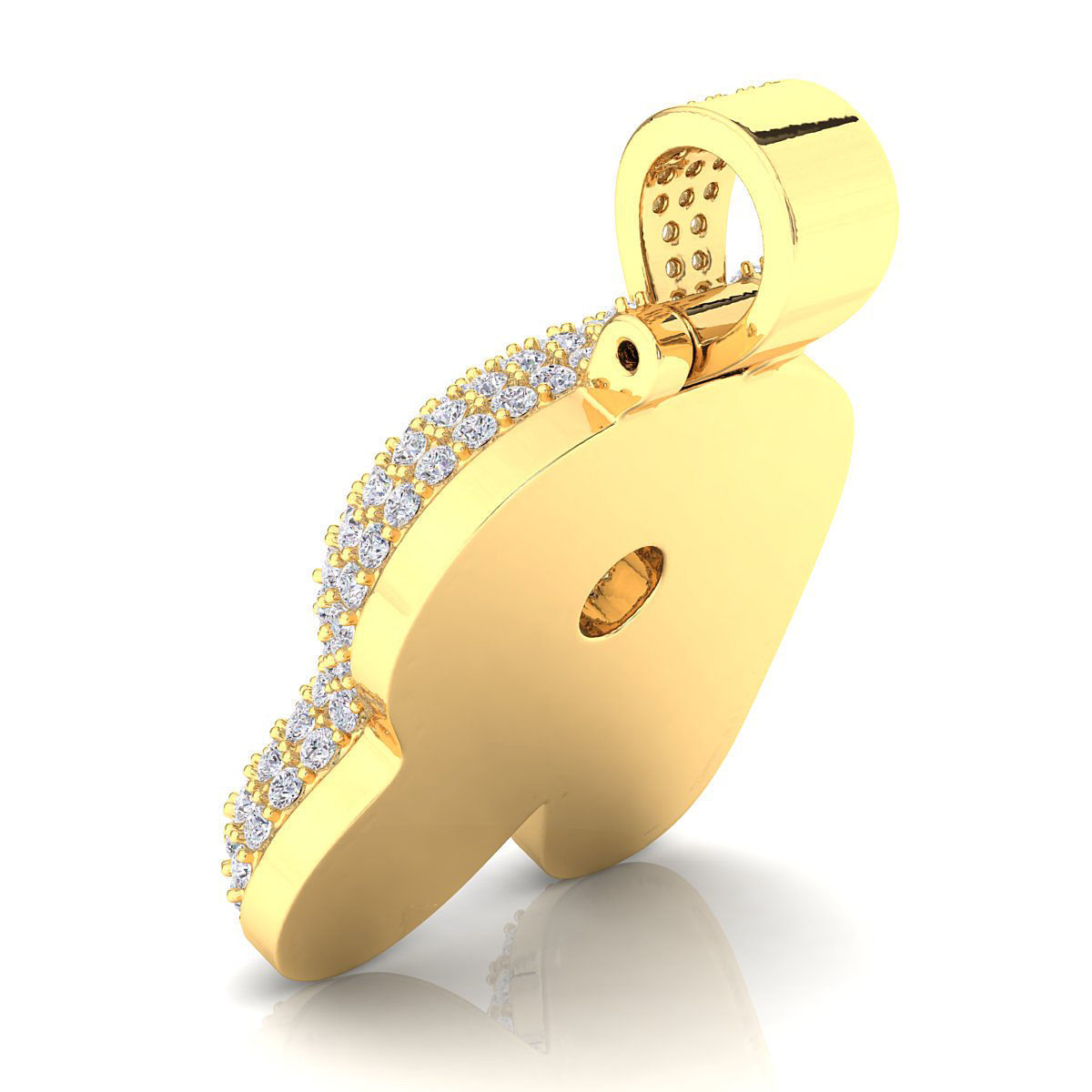 Bubble R Initial Pendant 3D print model_9