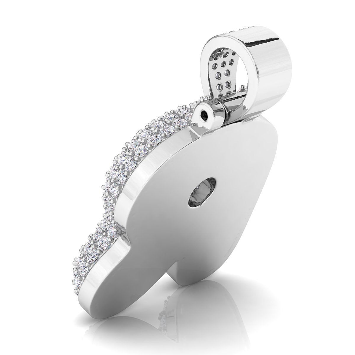 Bubble R Initial Pendant 3D print model_7