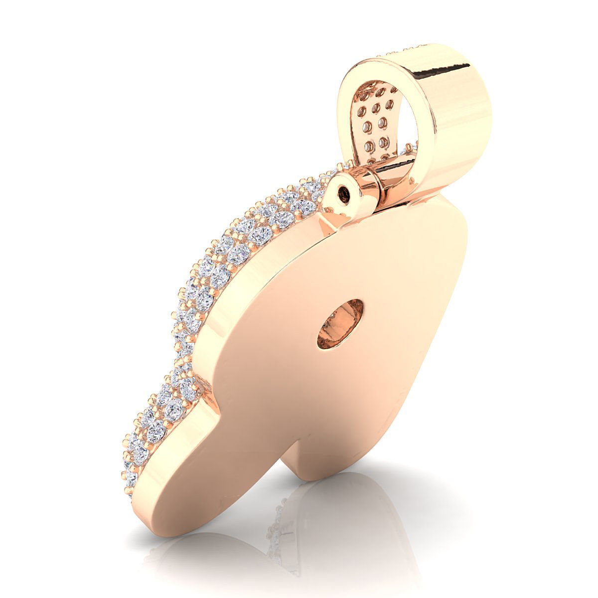 Bubble R Initial Pendant 3D print model_8