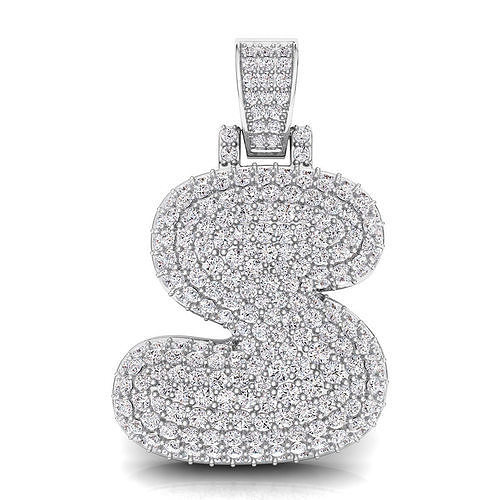 Bubble S Initial Pendant 3D print model