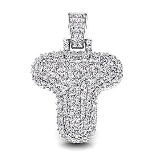 Bubble T Initial Pendant 3D print model