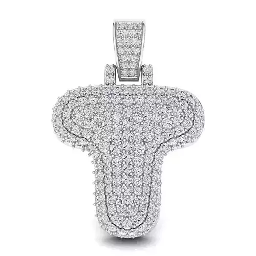 Bubble T Initial Pendant 3D print model