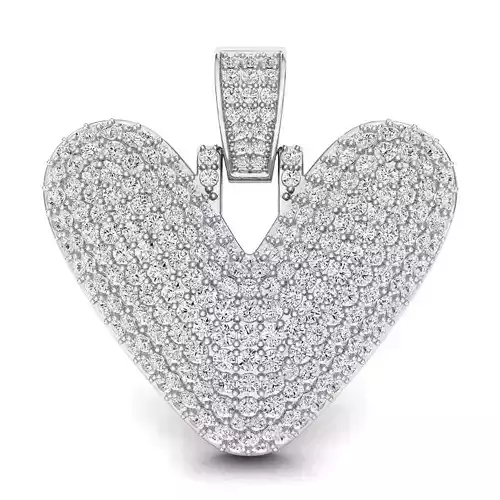 Bubble V Initial Pendant