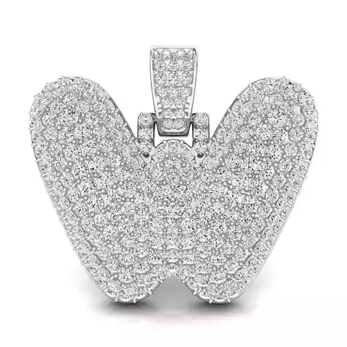 Bubble W Initial Pendant