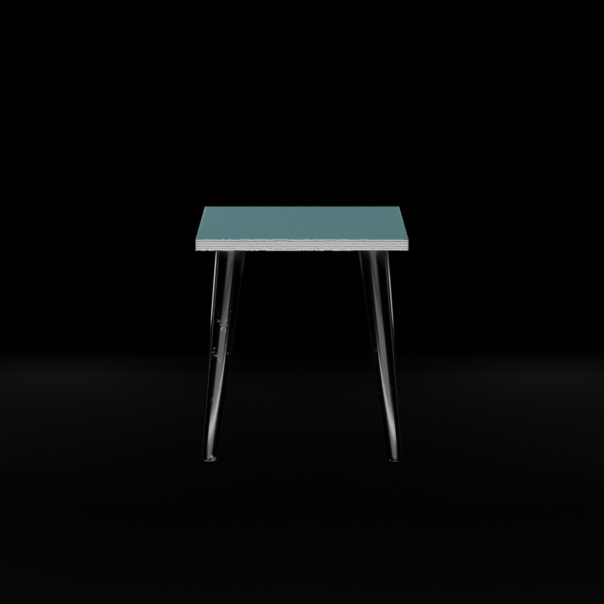 Table chair kitchen chest of drawers Old soviet PBR game-ready Low-poly 3D model_13