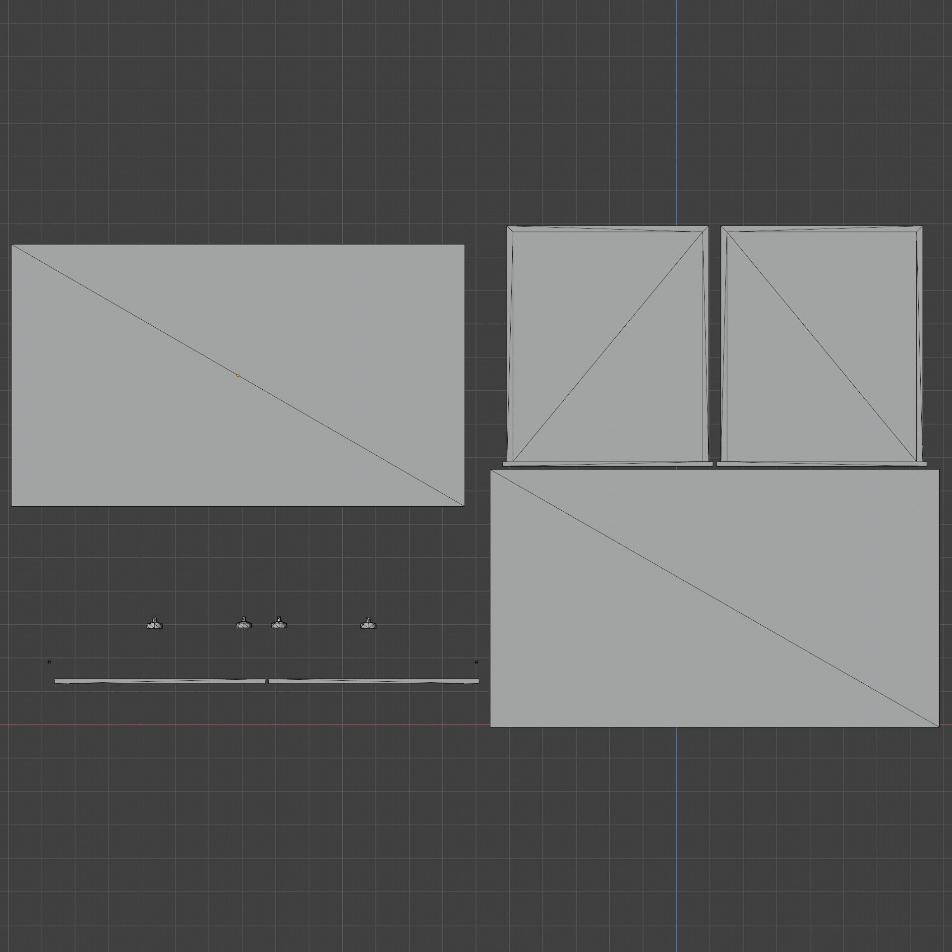 Table chair kitchen chest of drawers Old soviet PBR game-ready Low-poly 3D model_28