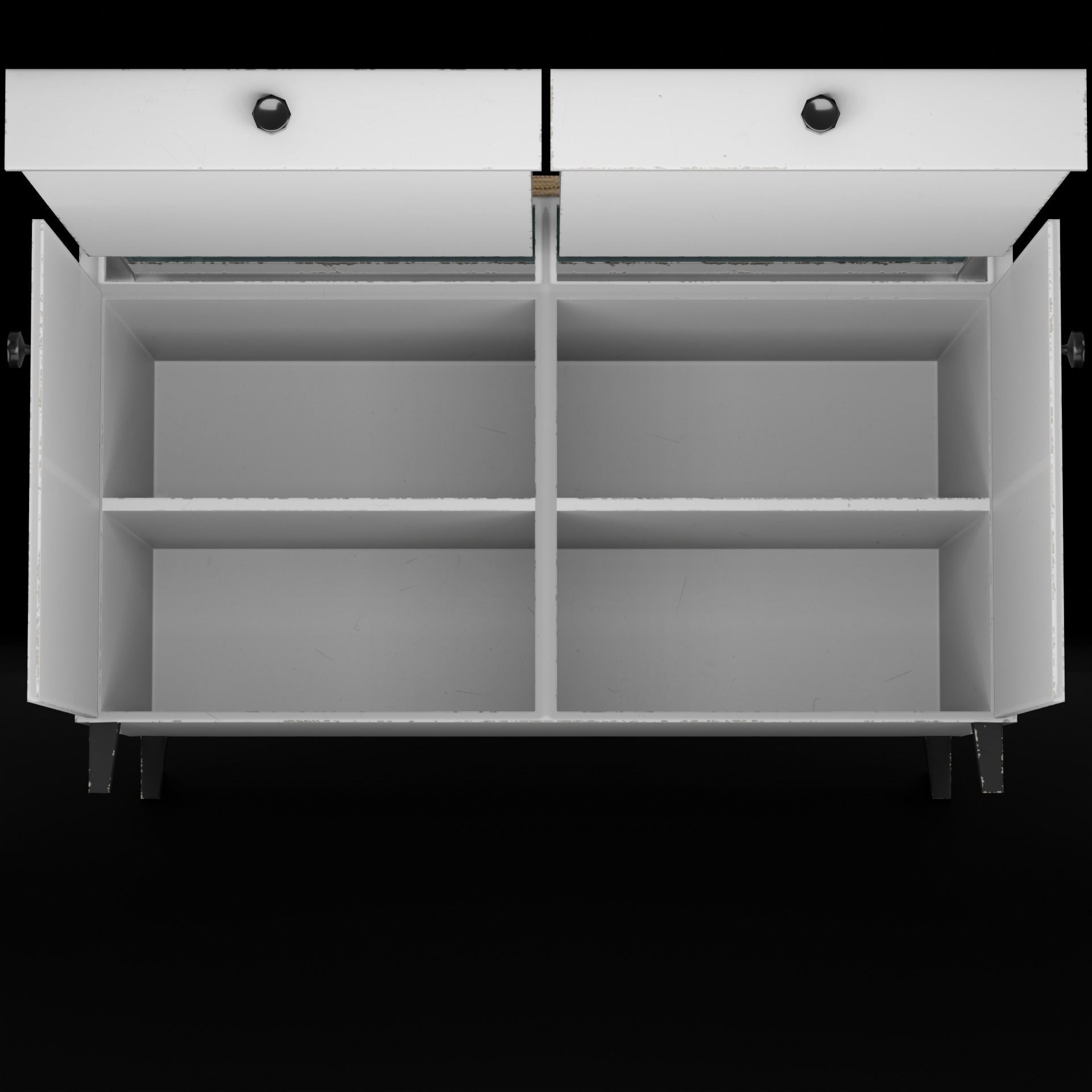 Table chair kitchen chest of drawers Old soviet PBR game-ready Low-poly 3D model_11