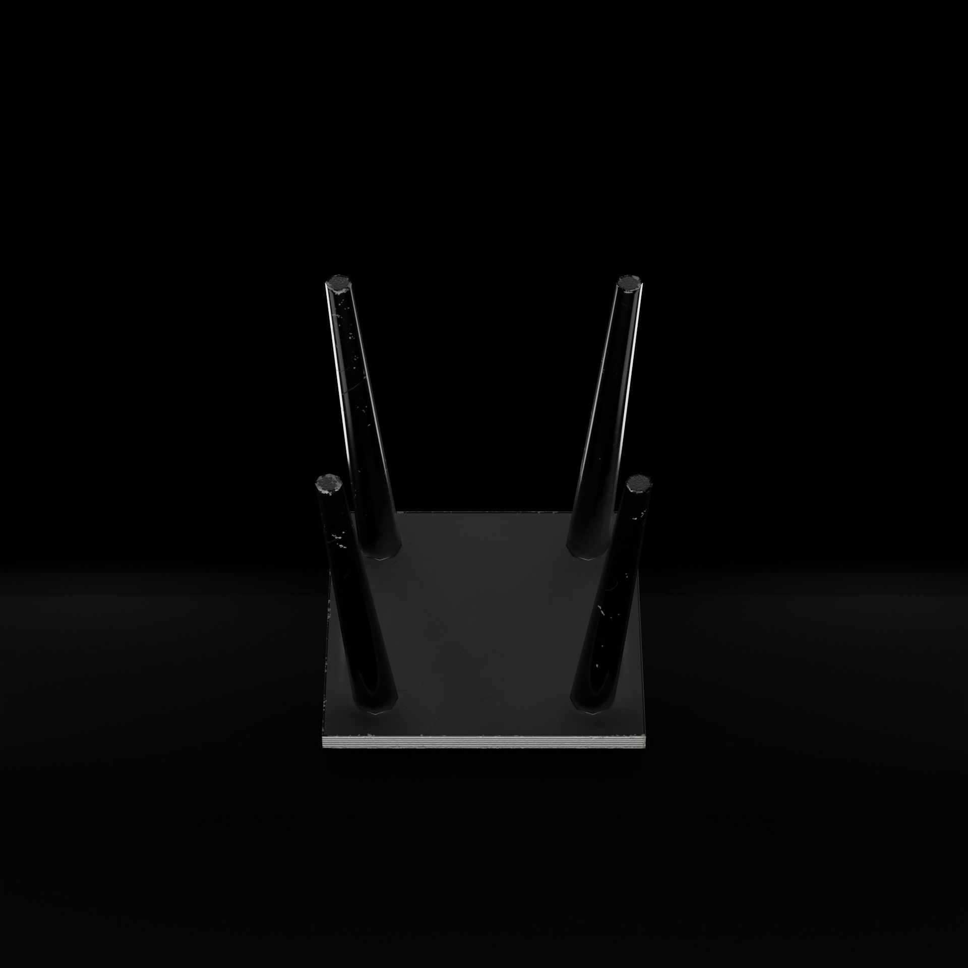 Table chair kitchen chest of drawers Old soviet PBR game-ready Low-poly 3D model_15