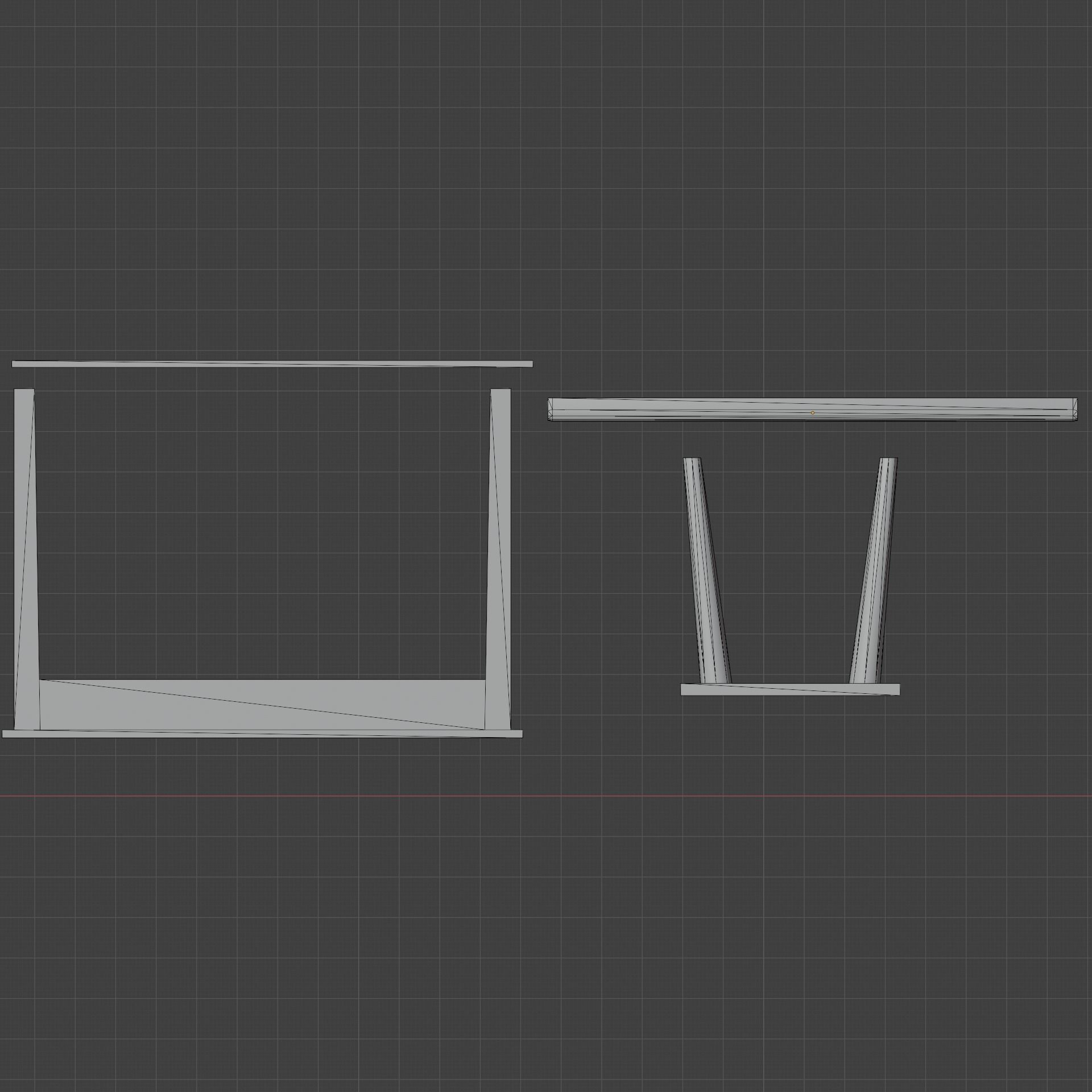 Table chair kitchen chest of drawers Old soviet PBR game-ready Low-poly 3D model_24