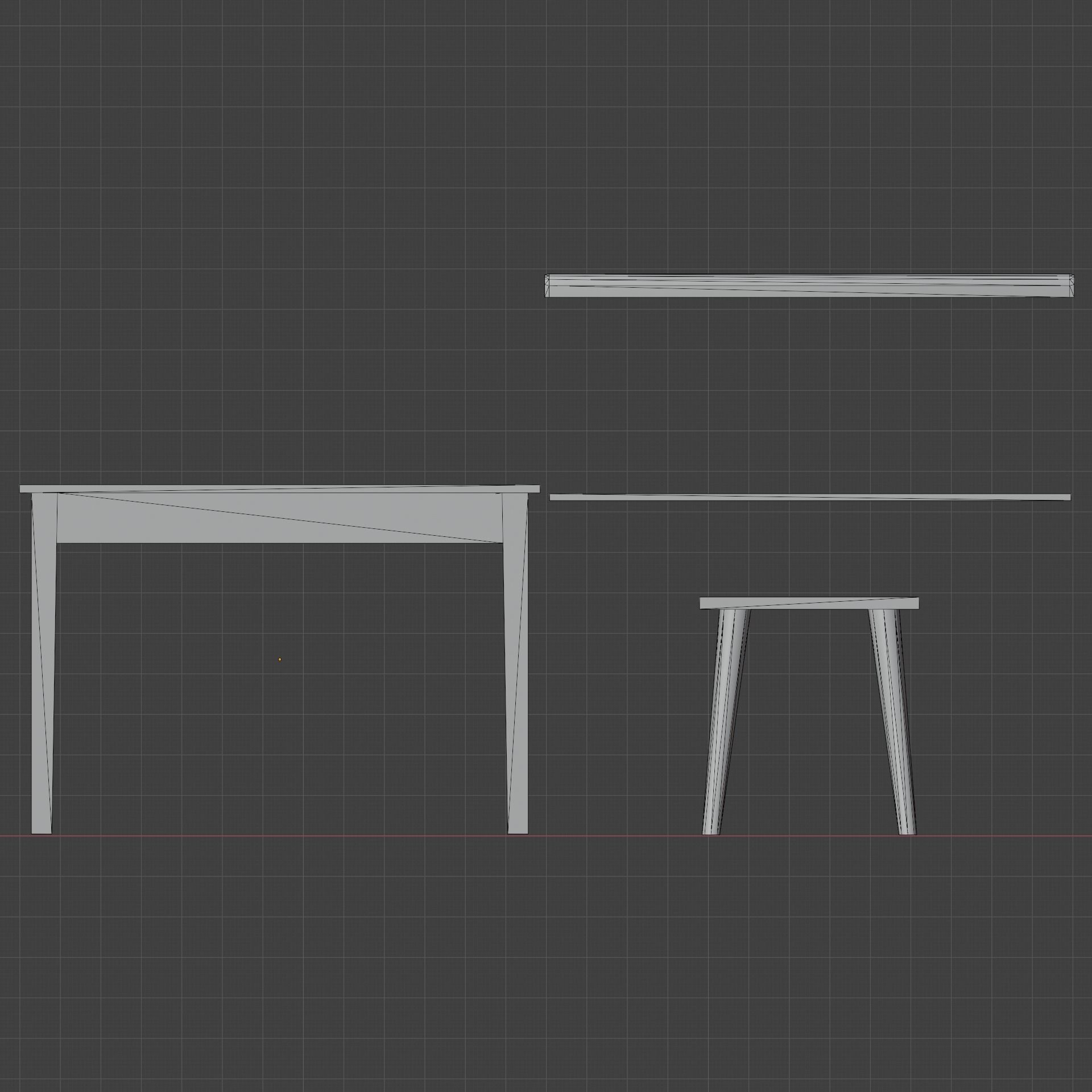 Table chair kitchen chest of drawers Old soviet PBR game-ready Low-poly 3D model_22