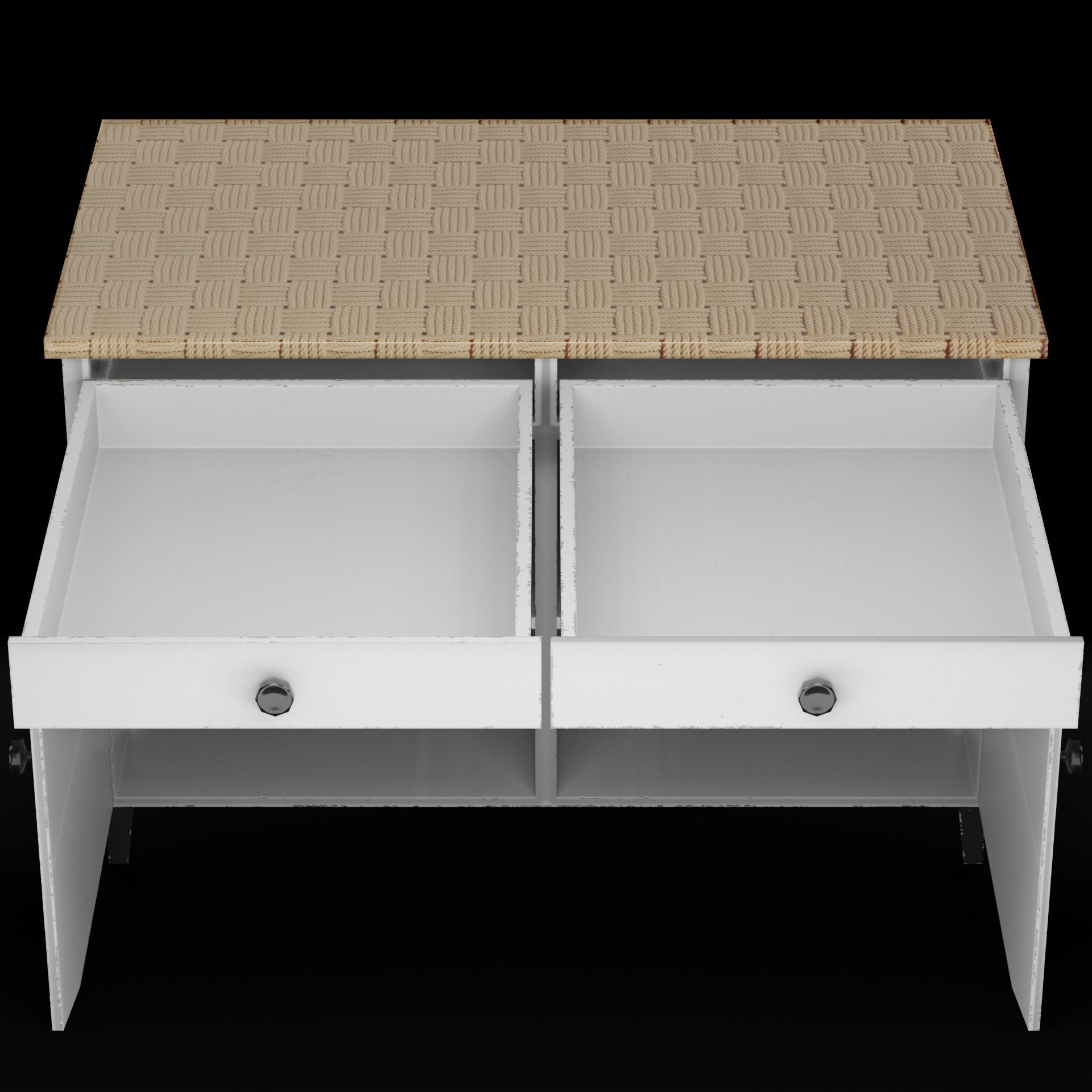 Table chair kitchen chest of drawers Old soviet PBR game-ready Low-poly 3D model_10