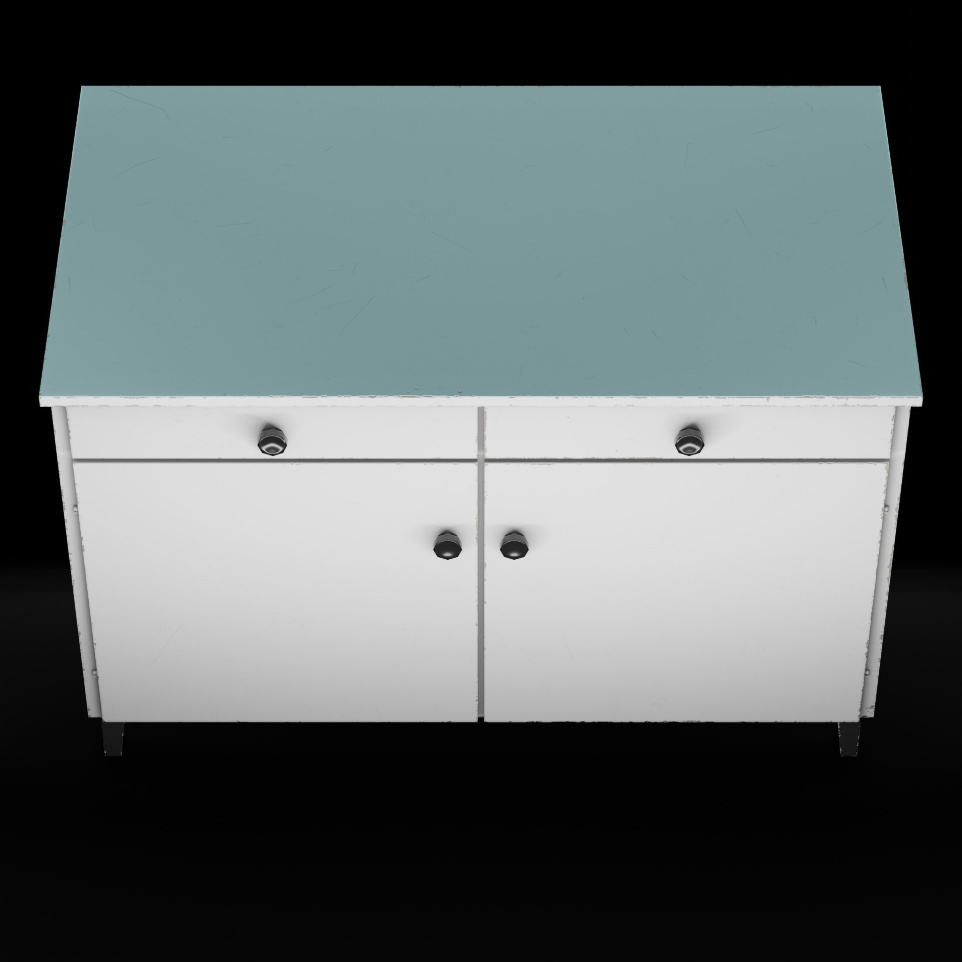 Table chair kitchen chest of drawers Old soviet PBR game-ready Low-poly 3D model_12