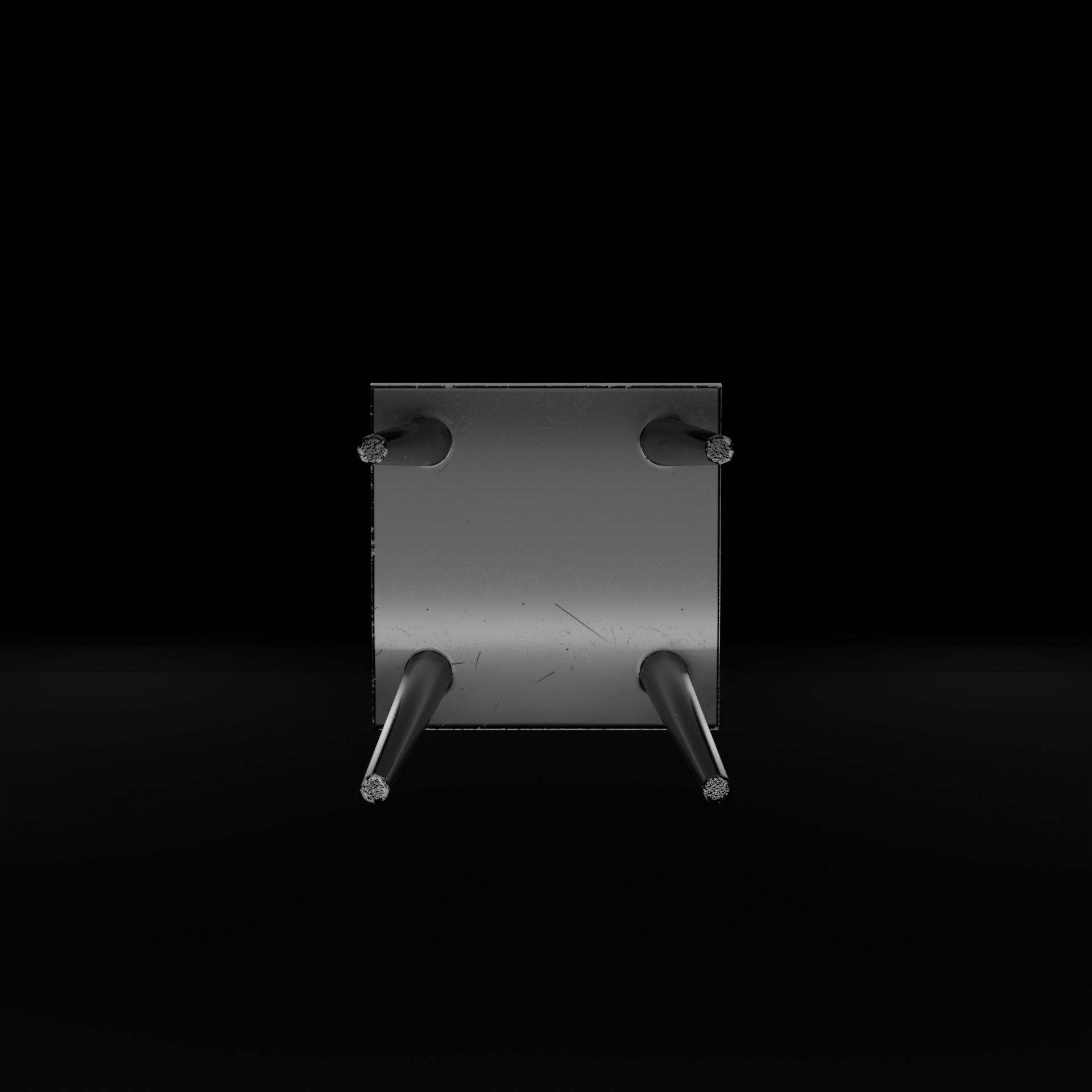 Table chair kitchen chest of drawers Old soviet PBR game-ready Low-poly 3D model_16