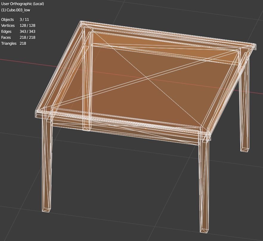 Table chair kitchen chest of drawers Old soviet PBR game-ready Low-poly 3D model_20