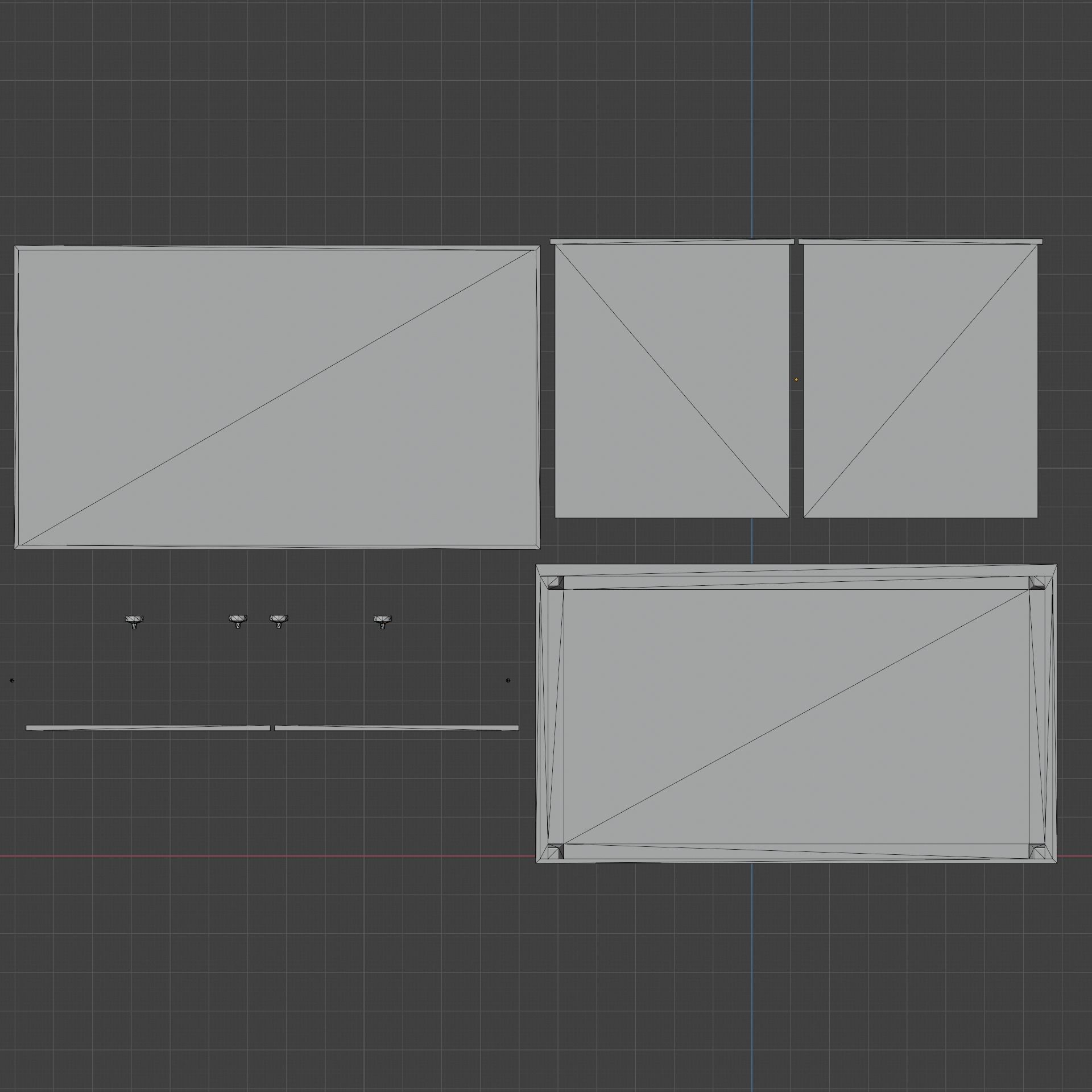 Table chair kitchen chest of drawers Old soviet PBR game-ready Low-poly 3D model_31