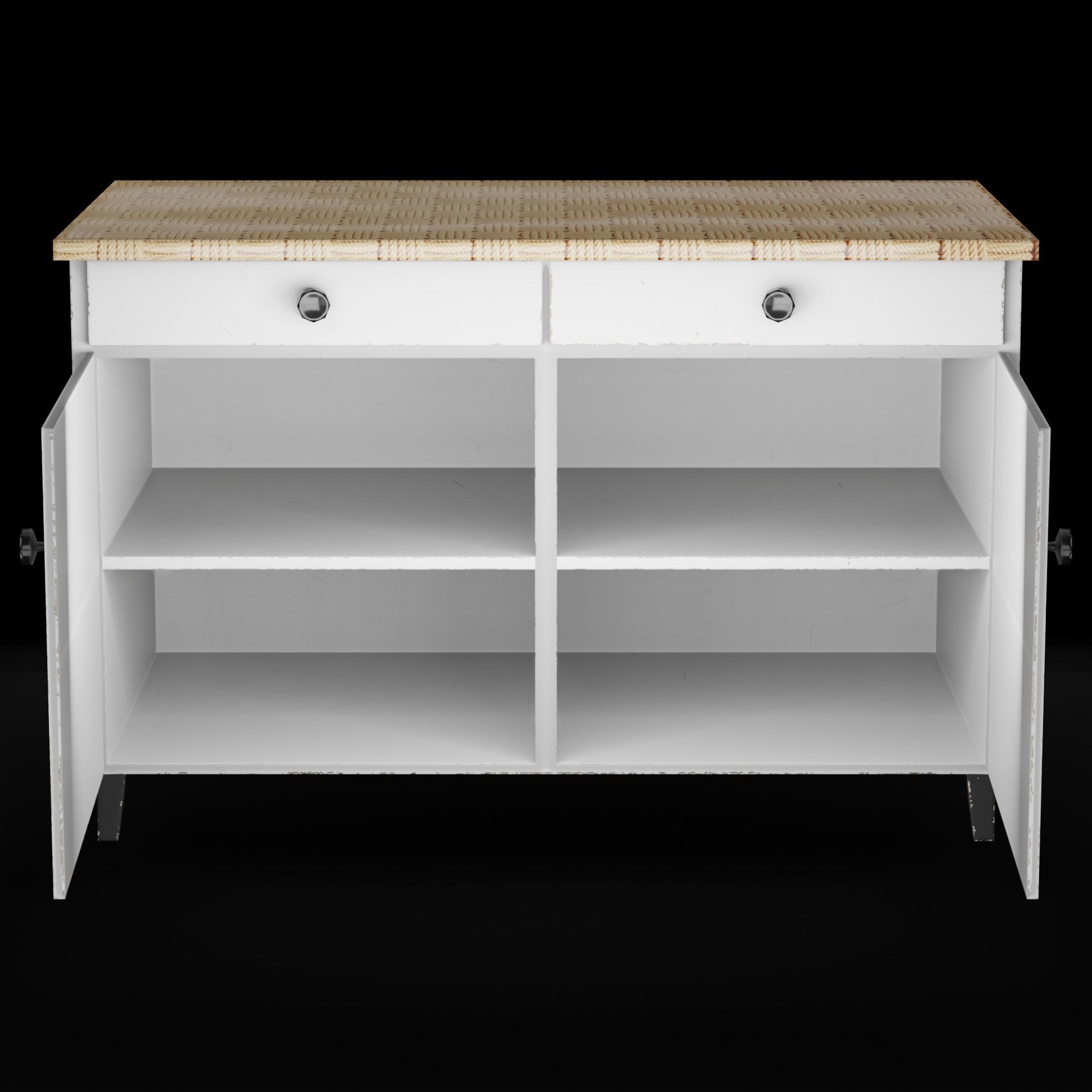 Table chair kitchen chest of drawers Old soviet PBR game-ready Low-poly 3D model_9