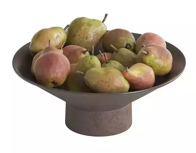 Organic Pears In Ceramic Bowl
