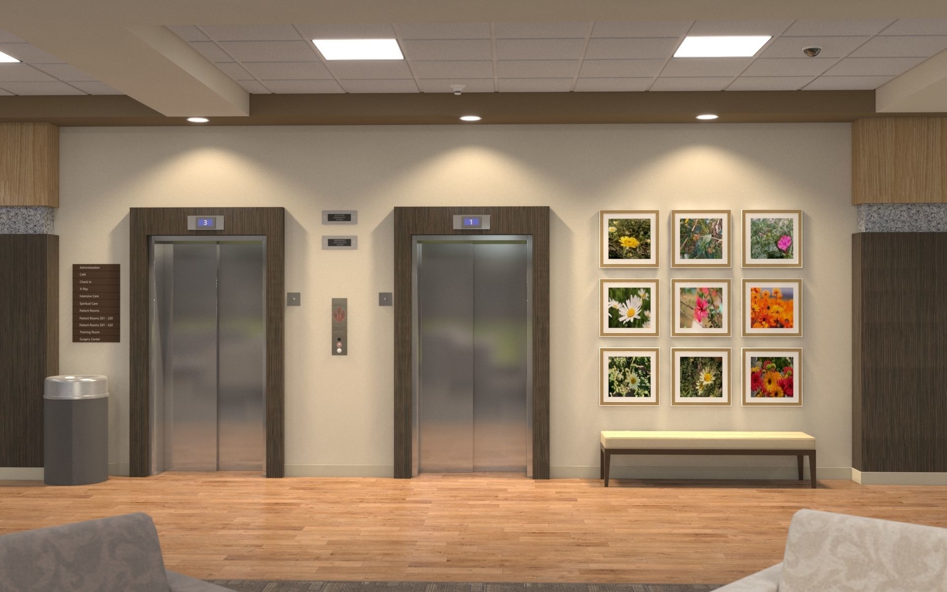 Hospital Lobby 3D model_9