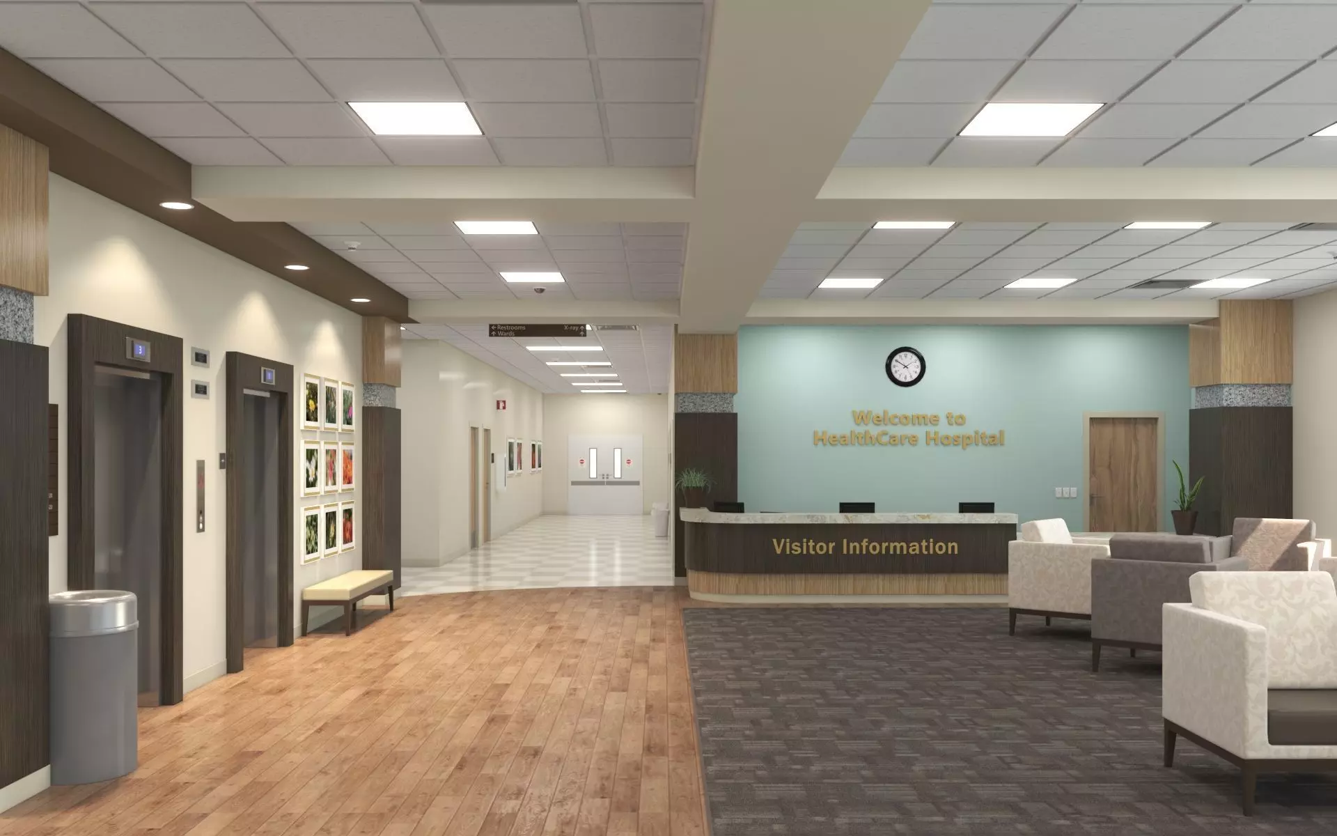 Hospital Lobby 3D model_0