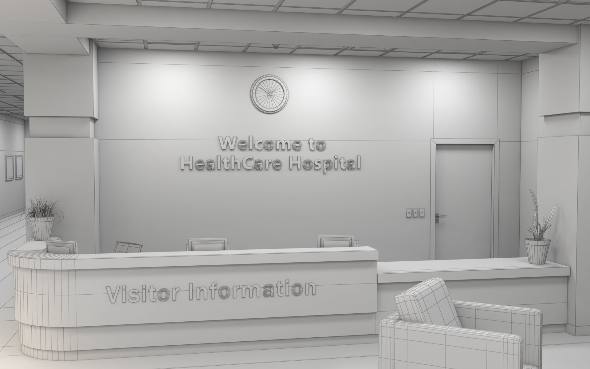 Hospital Lobby 3D model_21