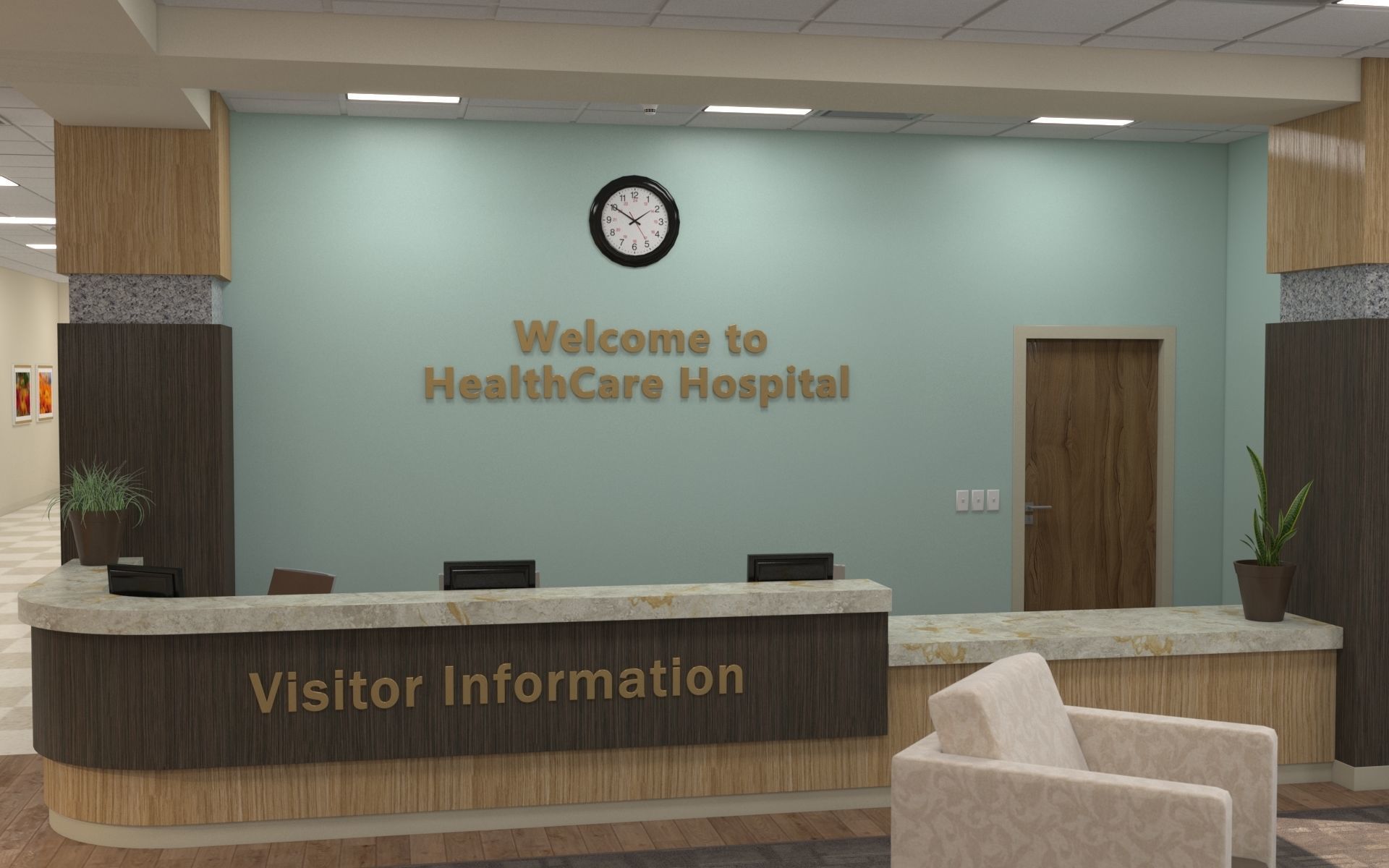 Hospital Lobby 3D model_8