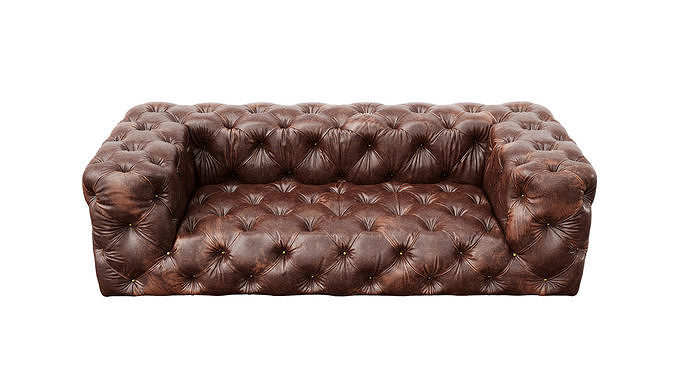 Soho Tufted Leather Sofa 3D model 4