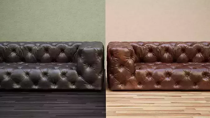 Soho Tufted Leather Sofa