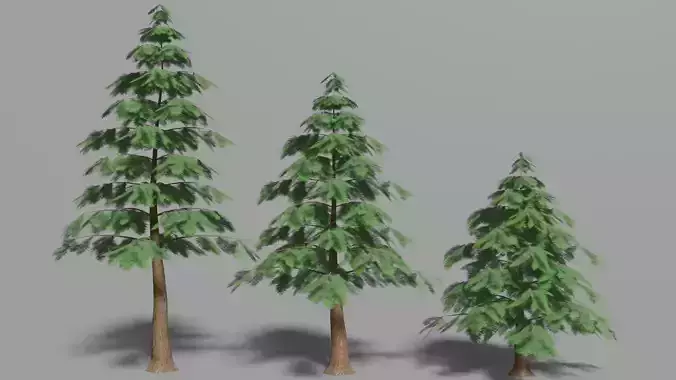 Conifer - Three in One Pack - Low-poly 3D model