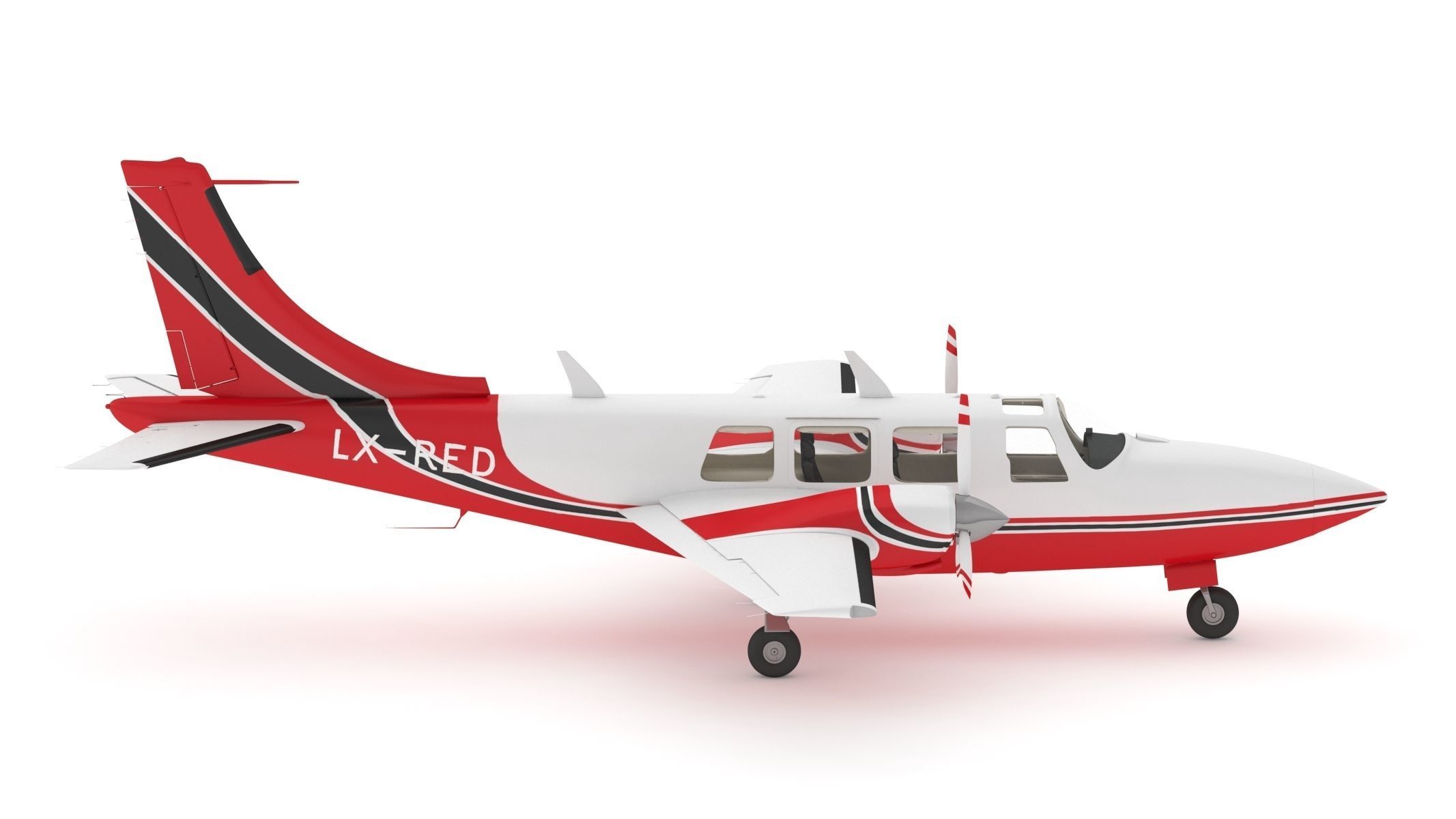 Piper Aerostar 600 3D model_1