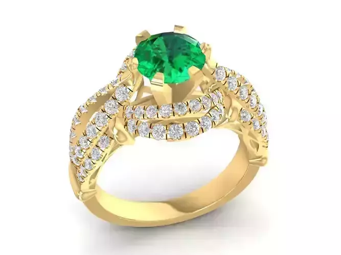 Luxury Twisted Halo Gemstone Ring for Women 941
