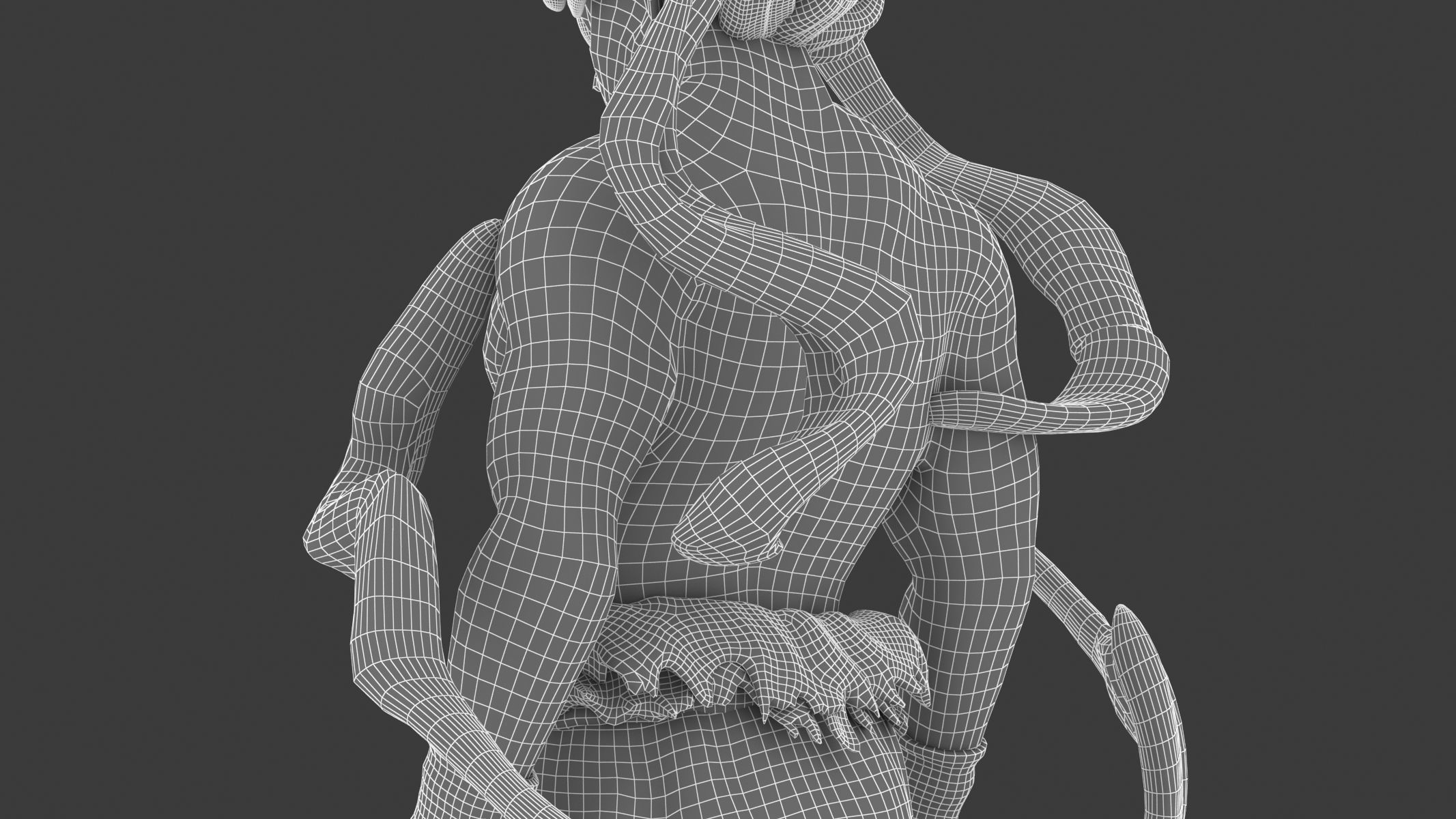 Songoku Super Saiyan Low-poly 3D model_36