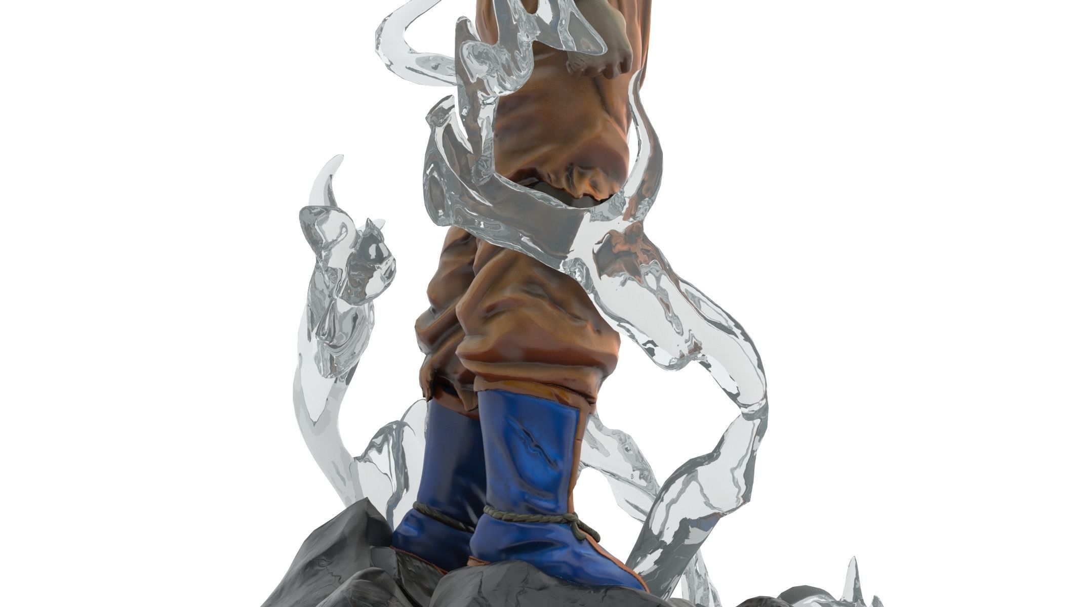 Songoku Super Saiyan Low-poly 3D model_13