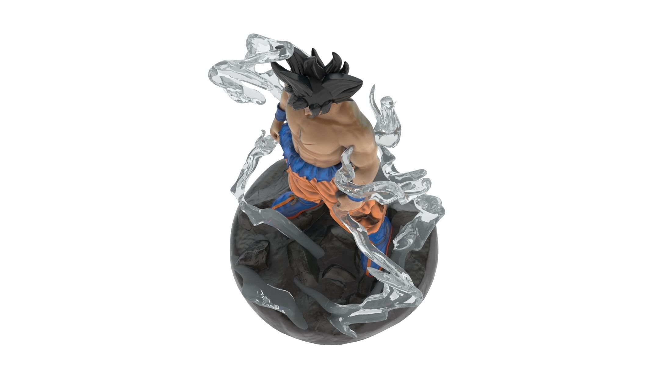Songoku Super Saiyan Low-poly 3D model_9