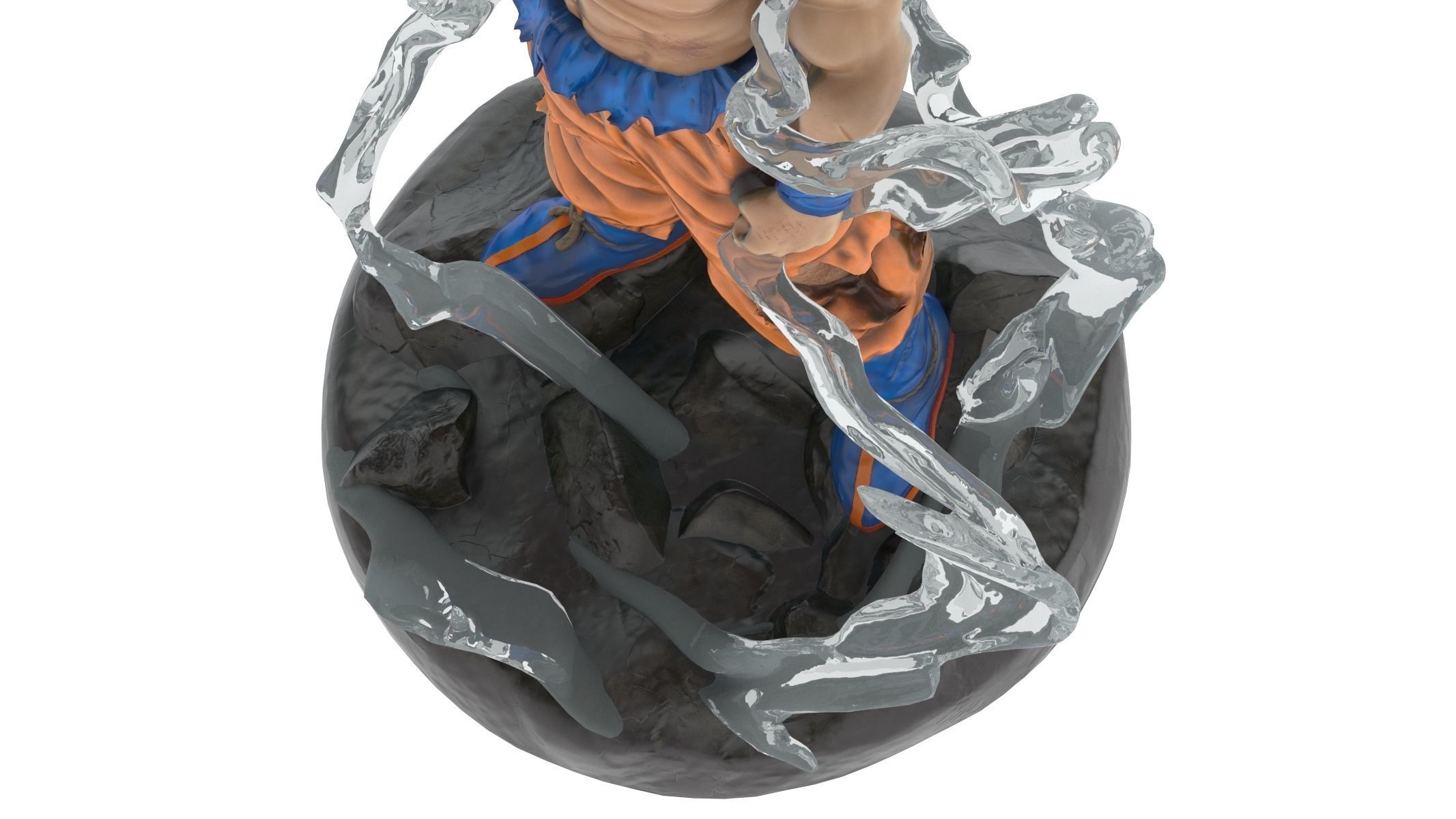 Songoku Super Saiyan Low-poly 3D model_19