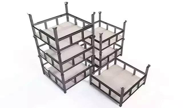 Heavy industry steel transport case 3D model