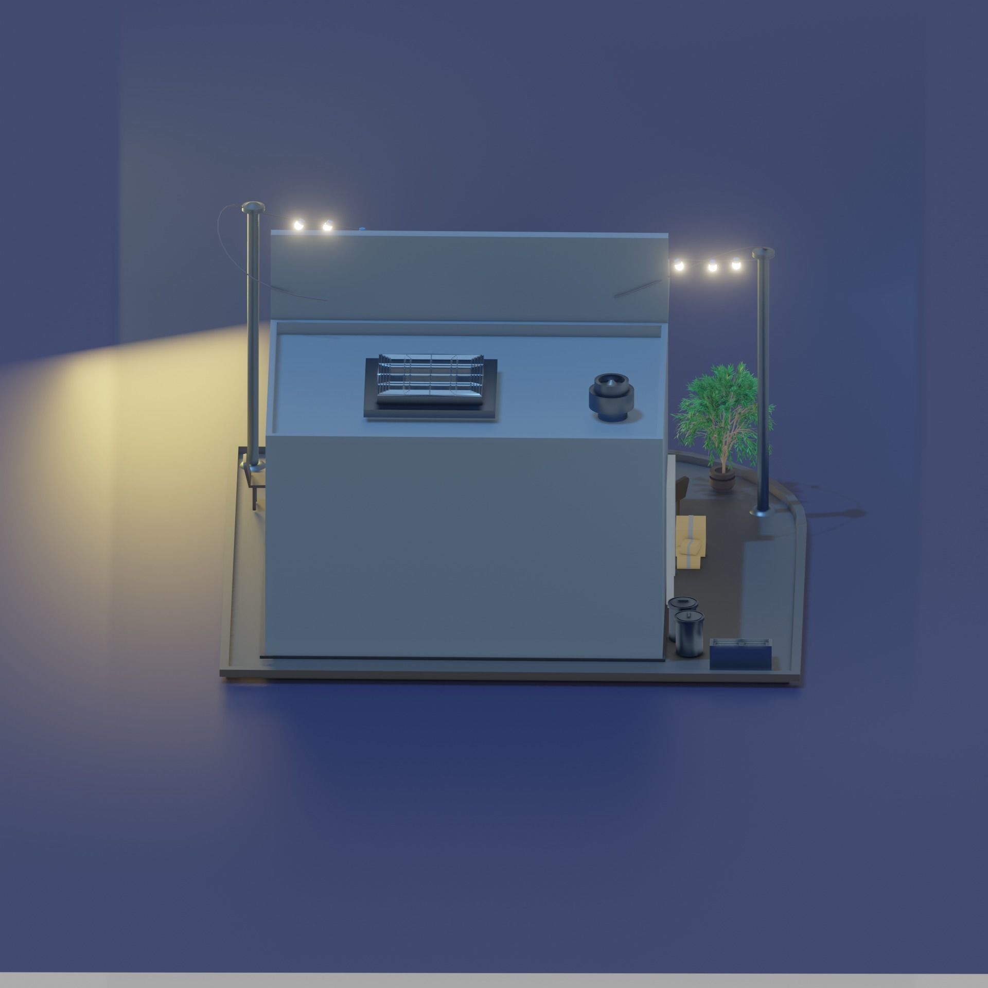 small restaurant Free 3D model_1