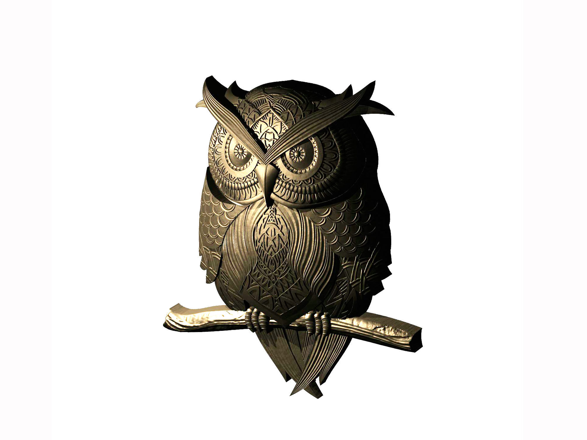 Owl 3d model for cnc machines and 3d printers 3D model_8