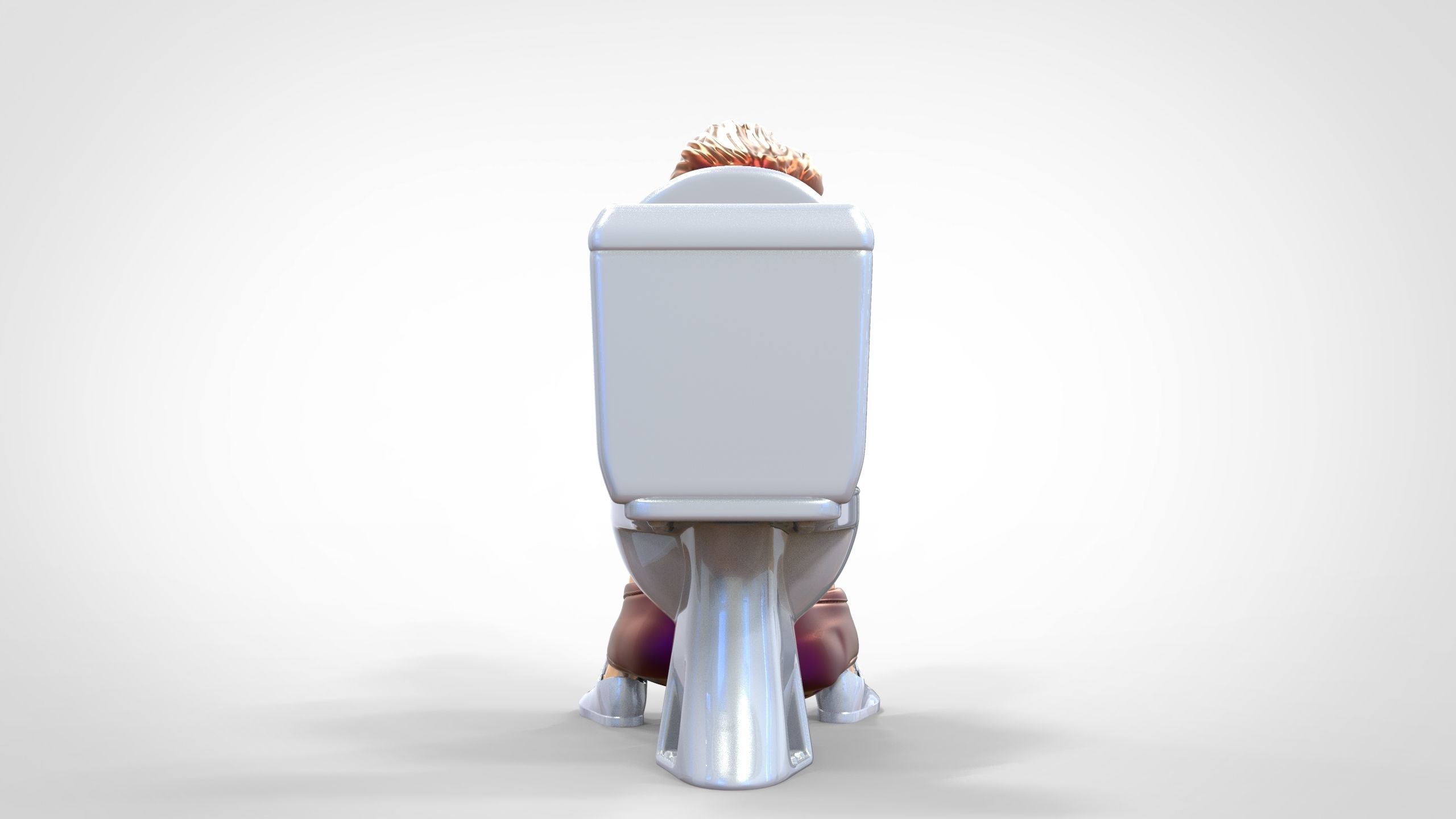 Woman on the toilet thinking 3D print model_8