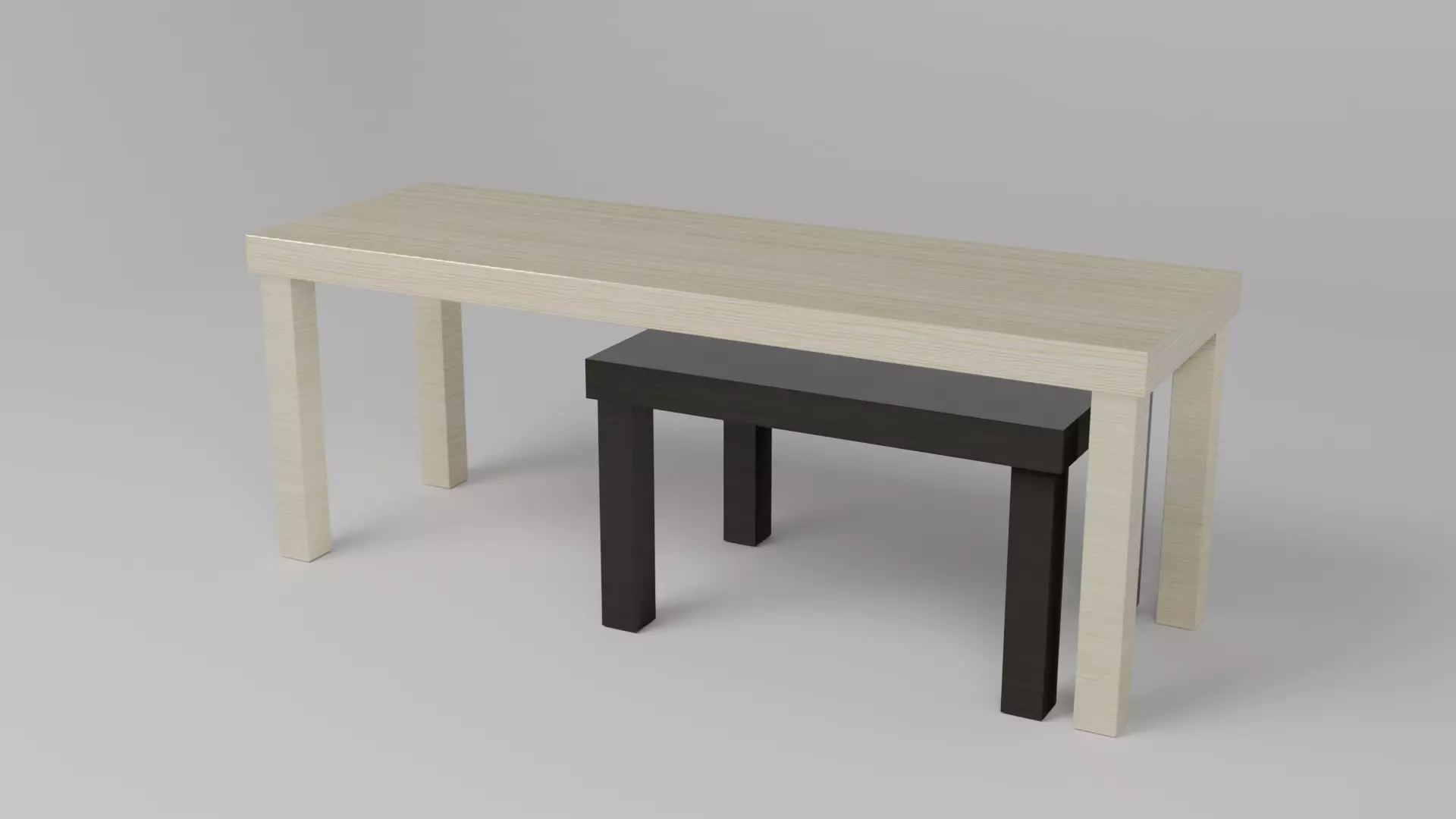2 Tables table with two legs 3D model_0